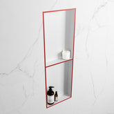 MONDIAZ EASY Nis 149,5x29,5cm in solid surface kleur Fire | Talc. 2 vakken geschikt voor in- of opbouw